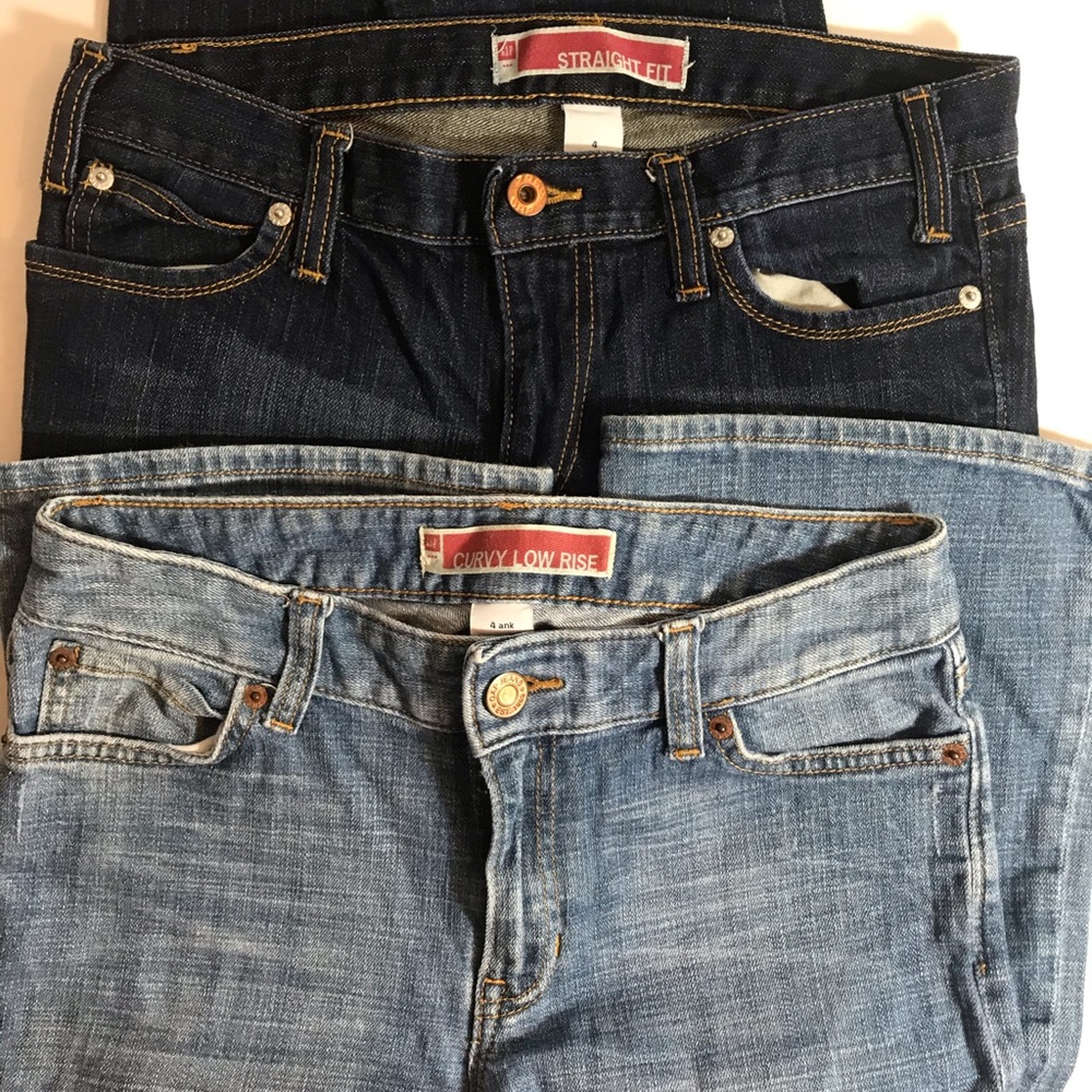 2 Pair Gap Straight Fit &Curvy Jeans size 4 Ankle